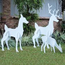 Chalk paint stenciled garden rocks. Diy Reindeer Yard Decorations Novocom Top
