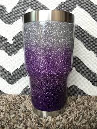 Black And Silver Ombre Tumbler Silver Lavender And Plum 3 Color Ombre Glittered 30 Oz Yeti Yeti Cup Designs Tumbler Cups Diy Glitter Tumbler Cups