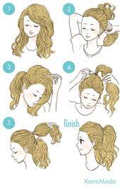 ふんわり ボリュームupのダブルポニーテール イラスト付き older women hairstyles womens hairstyles hair styles