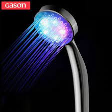 The more led lights that a showerhead has, the brighter it will be. Gason Colorful Led Shower Colorful Shower No Battery Led Monochrome Temperature Control Tricolor Wat Shower Head Reviews Shower Heads Bathroom Accessories Sets