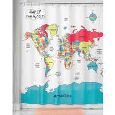 Interdesign 247939 72 X 72 In World Map Shower Curtain Walmart Com In 2020 Fabric Shower Curtains World Map Fabric Curtains