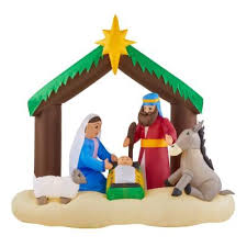 Priced at $99.90, the inflated scene. Outdoor Nativity Sets Outdoor Christmas Decorations The Home Depot