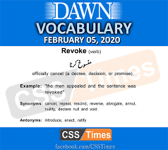 Daily Dawn News Vocabulary With Urdu Meaning 05 February 2020
