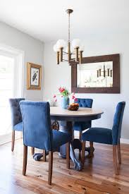 Cheap Living Room Makeover Emily Henderson Target Dining Room Blue Blue Dining Chair Dining Room Design