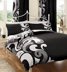 Morbido tessuto 100% raso di cotone. Letto Matrimoniale Fantasia Moderna Bianca E Nera Grandi Sconti Biancheria Per La Casa E