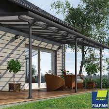 Palram Feria 3 Patio Cover In Grey 3 X 6 10m Costco Uk Pergola Patio Outdoor Pergola Pergola Plans