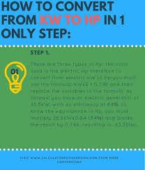 Kw To Hp Convert Calculator Example Chart And Formula