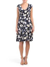 Jersey V Neck Fit And Flare Dress Dresses Flare Dress Fit And Flare
