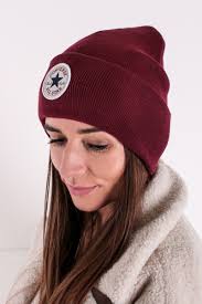 Bordová čepice Chuck Taylor Patch Beanie