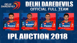 ipl 2018 delhi daredevils full team list official squad gambhir captain