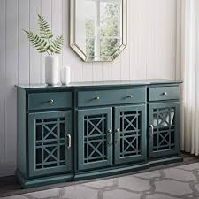 For abundant flatware and linen storage, this server includes. Amazon Com Walker Edison Modern Wood Glass Buffet Sideboard Living Entryway Serving Storage Cabinet Doors Dining Room Console 60 Inch Dark Teal Azu60lanfwdt Buffets Sideboards