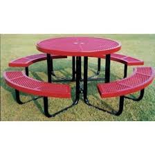 Love The Round Picnic Table Available In Multiple Colors 699 Metal Picnic Tables Portable Picnic Table Metal Outdoor Furniture
