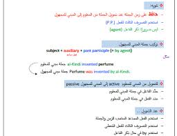 المبني للمعلوم والمبني للمجهول في اللغة الانجليزية