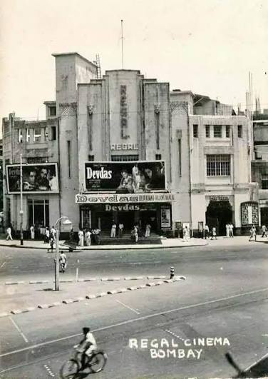 Regal Cinema, Bombay. Then (1955) and now.
