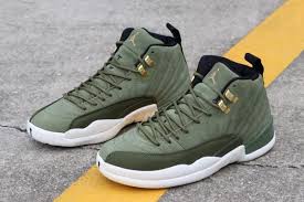 Black And Gold Retro 12 2018 Air Jordan 12 Chris Paul Class Of 2003 Olive Canvas Sail Black Metallic Gold Air Jordans Jordan Shoes Girls Shoes Sneakers Jordans