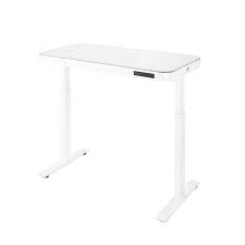 The gaming desk is adjustable to 250+ different height positions, with a smooth raising/lowering action height adjustment should be effortless and quick and adjusting the accessories to the operator. Seville Classics Electric Height Adjustable Desk With Glass Top White Off65873 Rona