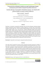 2) fasilitator ii menyerahkan bola kepada klien yang duduk yang bernomor 1 dan penyerahan bola berlangsung beruruan sesuai urutan duduk klien. Pdf Terapi Aktivitas Kelompok Stimulasi Persepsi Berhubungan Dengan Kemampuan Pasien Dalam Mengontrol Perilaku Kekerasan