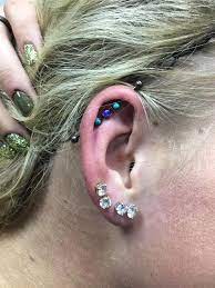 Turquoise Industrial Piercing Barbell 14g Bronze Scaffold Etsy Double Ear Piercings Industrial Piercing Barbells Ear Piercings