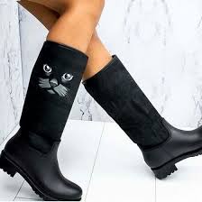 Yagmur Cizmesi Siyah Cizmeler Moda Yagmur Cizmesi