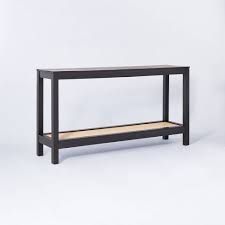 Top brands & styles · home décor & so much more · up to 70% off Console Table With Woven Rattan Shelf Black Threshold Designed With Studio Mcgee Target