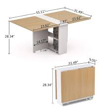 Tribesigns Tribesigns Folding Table 6 Wheel Movable Dinner Table With Cabinets In 2020 Drop Leaf Dining Table Folding Dining Table Modern Folding Tables