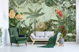 Here is an inspiration photo of what two side by side pendant. Amazon Com Murwall Forest Wallpaper Tropical Leaf Wall Mural Exotic Jungle Wall Print Natural Home Decor Cafe Design Living Room Bedroom Handmade