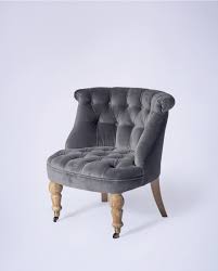 English william iv style tufted fanback slipper chair from the late 19th century. Slipper Chair Graphite Grey Velvet Chairs Furniture
