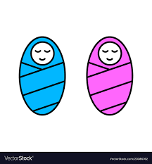 Baby Wrapped In Blanket Royalty Free Vector Image