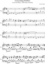 Piano Score Or Sheet Music For Concerning Hobbits Or The Shire Theme By Howard Shore Sheet Music Viola Sheet Music Violin Music
