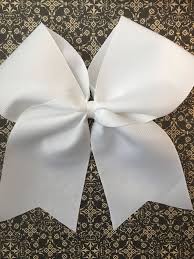 Classic White Cheer Bow Simple Cheer Bow Softball Bows White Etsy Cheer Bows Softball Bows Bows