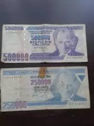 Toate datele de mai sus sunt valabile azi 25 iunie 2014 si strict pentru cazul meu. 1 Bancnota De 500000 Lire Turcesti 14 Ocak 1970 1 Bancnota 250000 14 Ocak 1970 Okazii Ro
