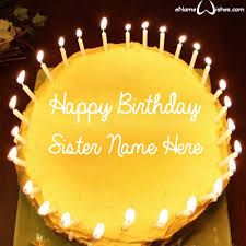 Birthday Cake For Sister With Candles Write Name On Amazing Candles Birthday Wish Name Cake For Sister With Name And Wishes Images And Create Free Birthday Candles Perfect Vanilla Cake Best Candles