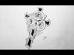 As you start with drawing the rose, you will need to start by slowly drawing a swirl in the. How To Draw Abunch Of Roses Wrapped Around Cross Yzarts Yzarts Youtube