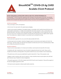 Healthcare provider instructions for use. Http Www Aculabs Com Wp Content Uploads 2020 12 Aculabs Bionaxnow Usage Protocol Packet 12 03 20 Pdf