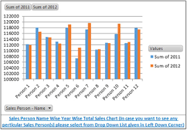 Sales Performance Dashboard Dynamic Chart With Pivot Tables