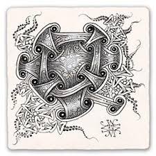And here's a cool way to do some tangling on top of watercolor. Zentangle