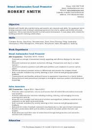 View this sample cover letter for a brand ambassador, or download the brand ambassador cover letter template in word. Brand Ambassador Resume Samples Qwikresume