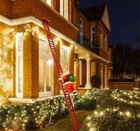 10 ft. Outdoor Animated Ladder Climbing Santa