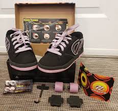 HEELYS PROPEL 2.0 SKATE SHOES - SIZE 3 YOUTH - BLACK & LILAC - STYLE   770516H