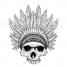 Check spelling or type a new query. Hand Drawn Native American Indian Headdress With Human Skull Royalty Free Cliparts Vectors And Stock Illustration Image 88239090