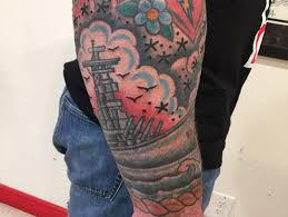 Find the latest battleship tattoos by 100's of tattoo artists, today on tattoocloud. Traditional American Battleship Waves Sleeve Tattoo Joe Haasch Tattoo