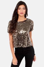 Black And Gold Crop Top Marvel Luster Antique Gold Sequin Top Glitter Tops Outfit Sequins Top Outfit Gold Tops Outfit