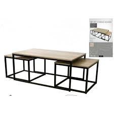Lot 3 Table Basse Loft Industriel Sellette Gigogne Appoint Salon Bois Metal Cdiscount Maison