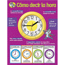 Chart Como Decir La Hora Telling Time Teacher Supplies Learn Hebrew