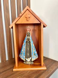 Oratório Altar de Peroba G - Paz e Harmonia em Madeira