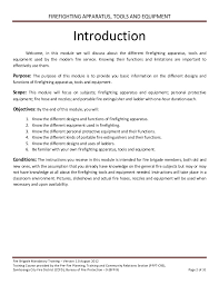 Assessment of domestic water system 3. Volunteer Fire Brigade Training Module 3 Firefighting Apparatus Tool