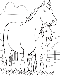 Show your kids a fun way to learn the abcs with alphabet printables they can color. Horses And Baby Horse Colouring Pages Coloring Home