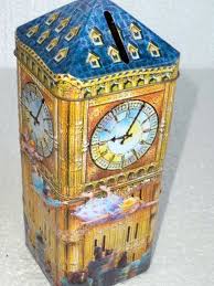 Piggy Bank Peter Pan Big Ben Vintage Churchills Confectionary Etsy Vintage Tea Tins Vintage Tins Decorative Tin