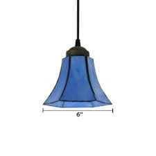 Stained glass mini pendant lights. All Blue Stained Glass Bell Shade Tiffany One Light Mini Pendant Lighting Beautifulhalo Com