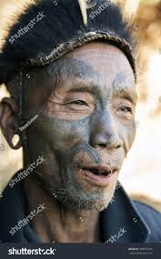 Longwa Nagalandindia December 8 2013 Tattooed Stock Photo 499622545
